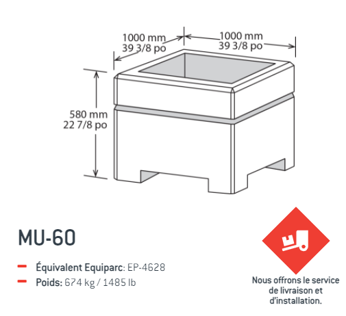 bac fleur carré mu60