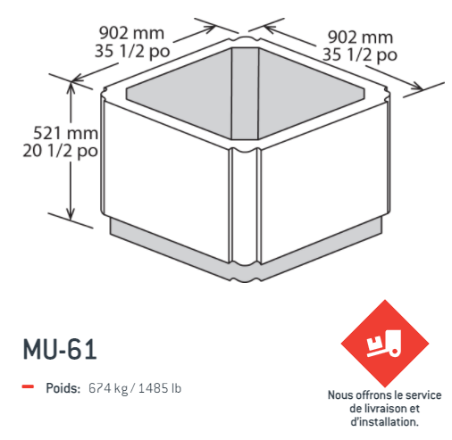 bac fleur carré mu61-1