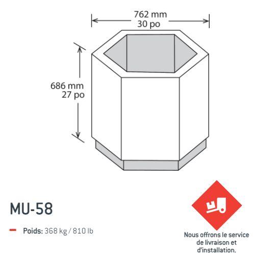 bac fleur hexagonal mu58-1