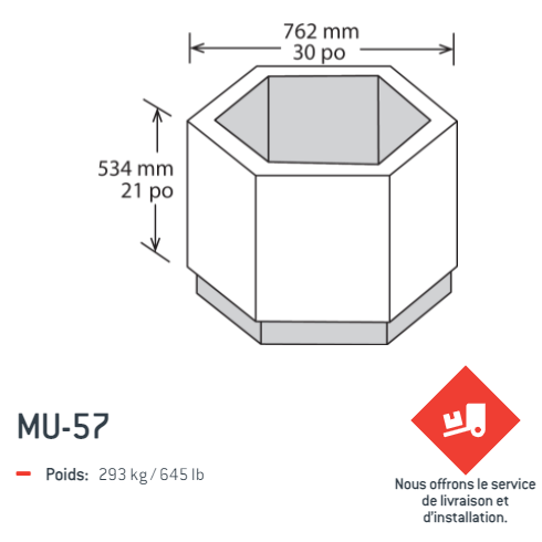 bac fleurs hexagonal mu57-1