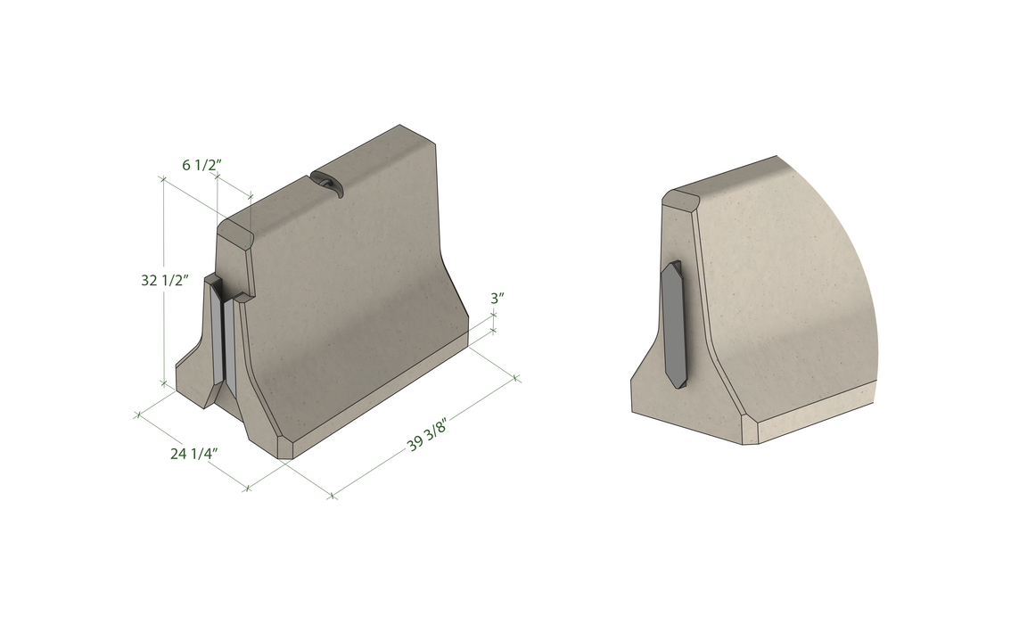 Glissière en béton I-lock 3' (1M) MTQ