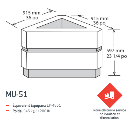 bac fleur triangle MU51